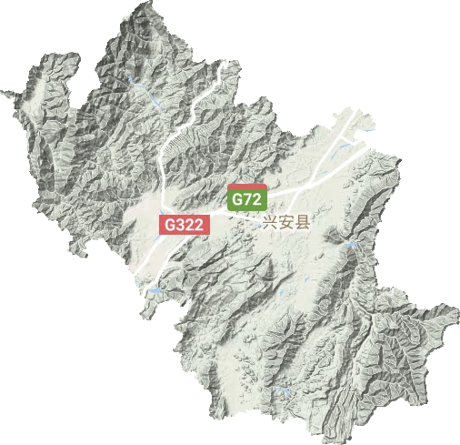 兴安县地形地图