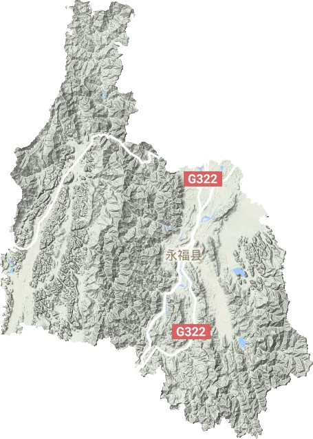 永福县地形地图