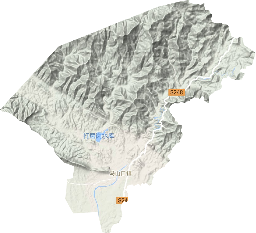 马山口镇地形地图