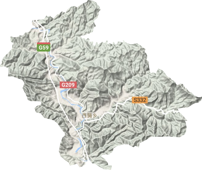 西簧乡地形地图