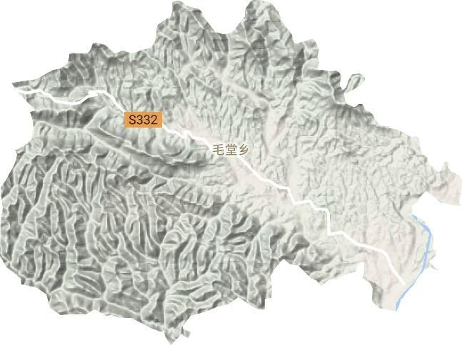 毛堂乡地形地图