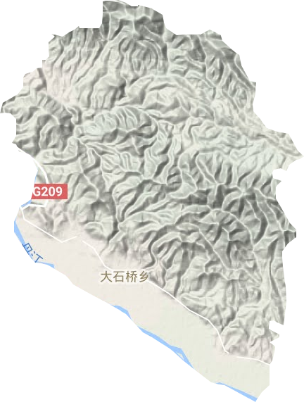 大石桥乡地形地图