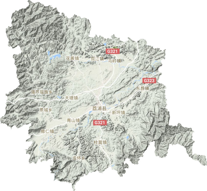 荔浦市地形地图