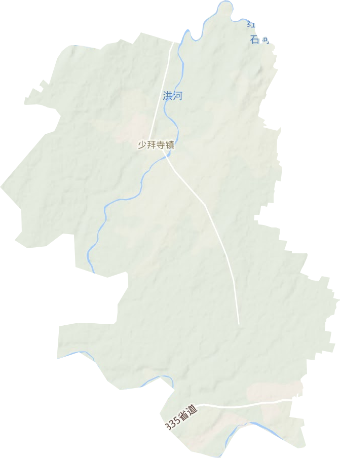 少拜寺镇地形地图