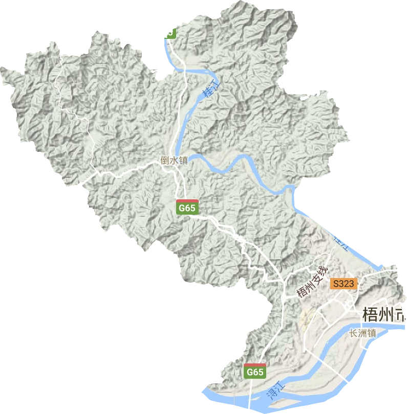 长洲区地形地图