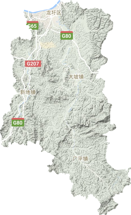 龙圩区地形地图