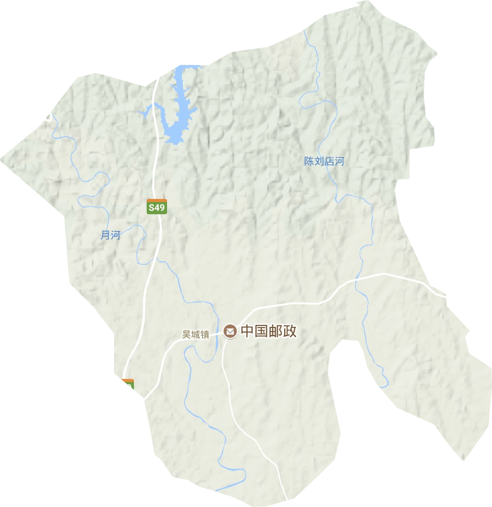 吴城镇地形地图