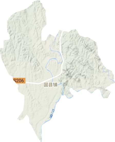固县镇地形地图