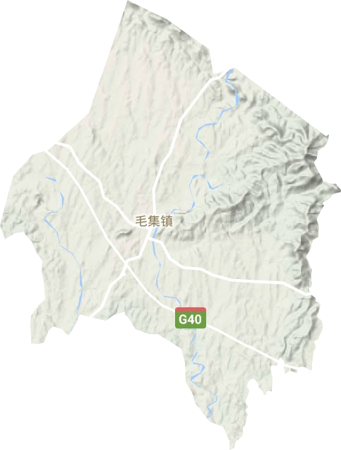 毛集镇地形地图