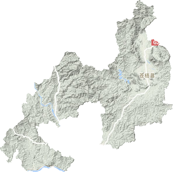 苍梧县地形地图