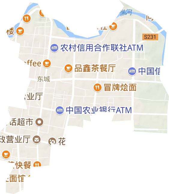 花洲街道地形地图