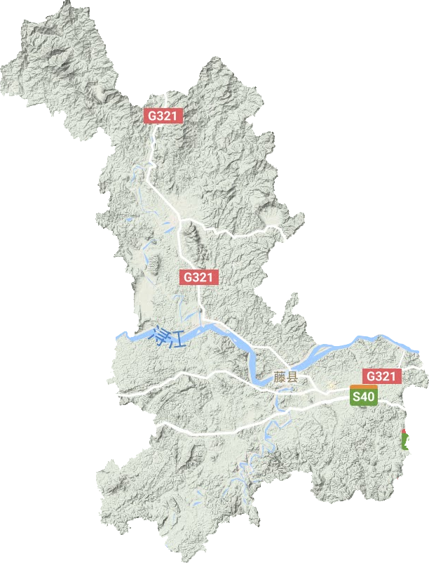 藤县地形地图