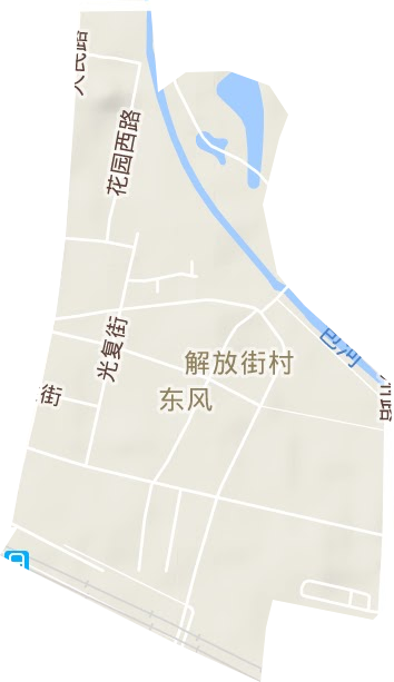 东风街道地形地图