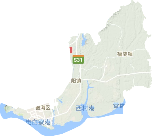 银海区地形地图