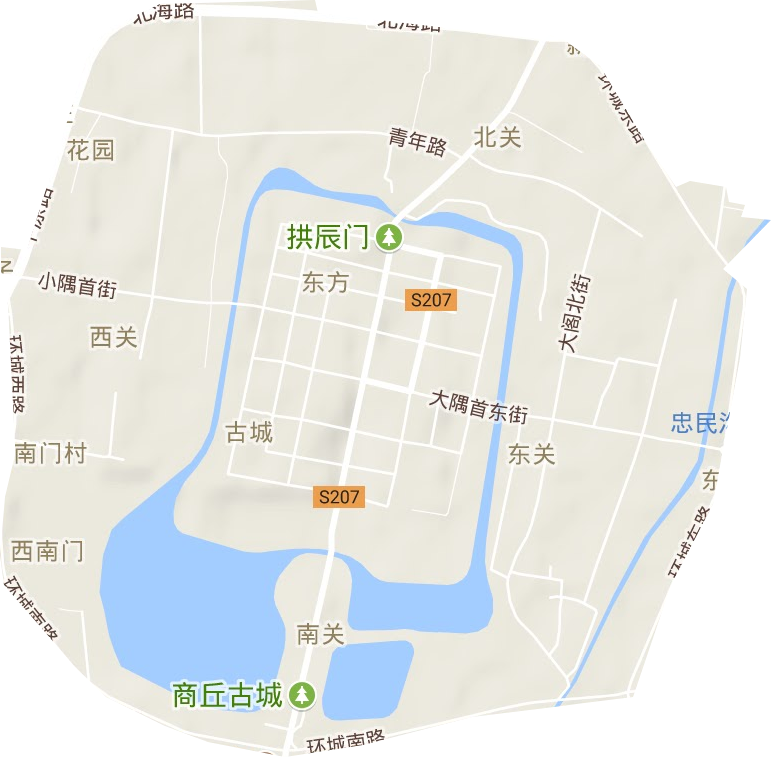 古城街道地形地图