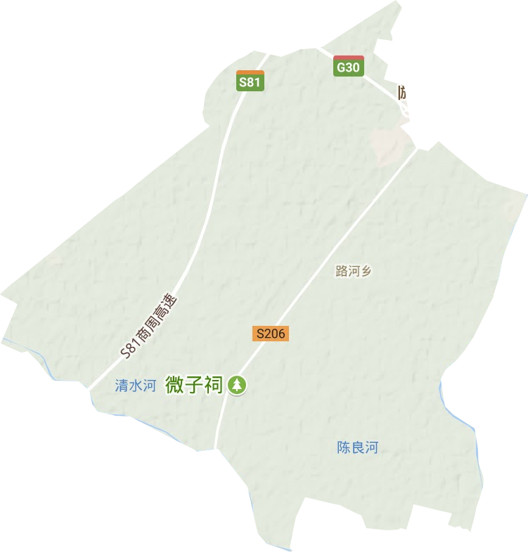 路河镇地形地图
