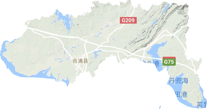 合浦县地形地图