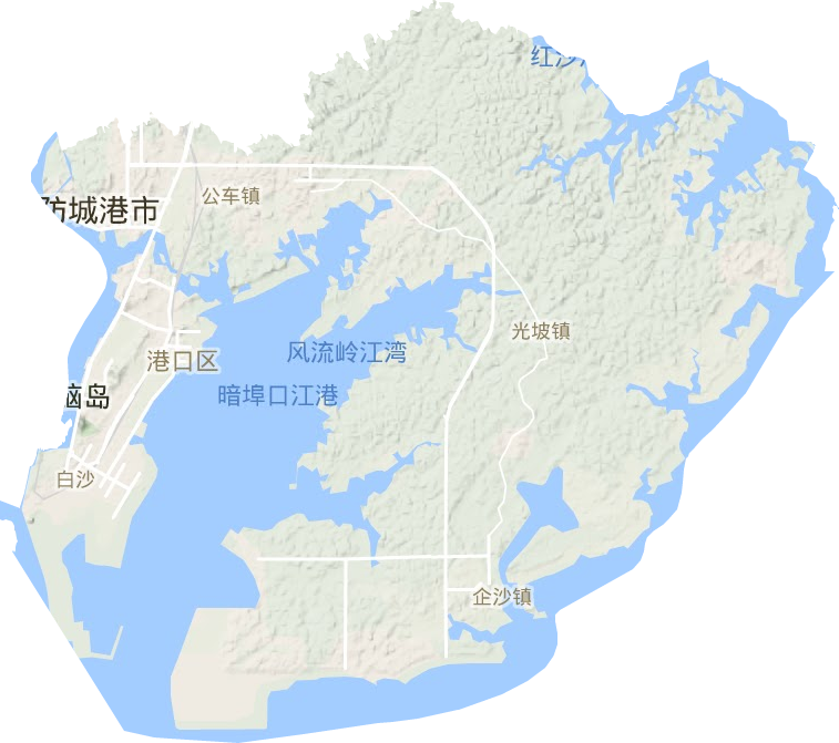 港口区地形地图