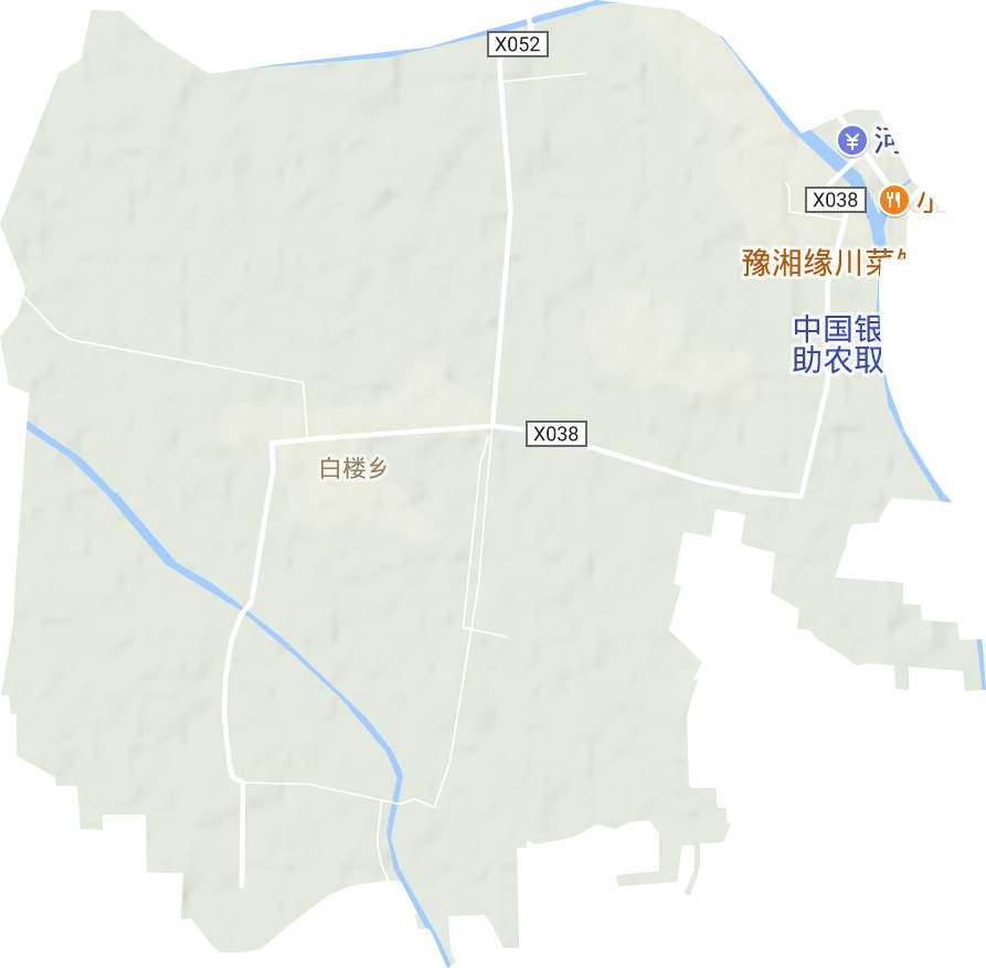 白楼乡地形地图
