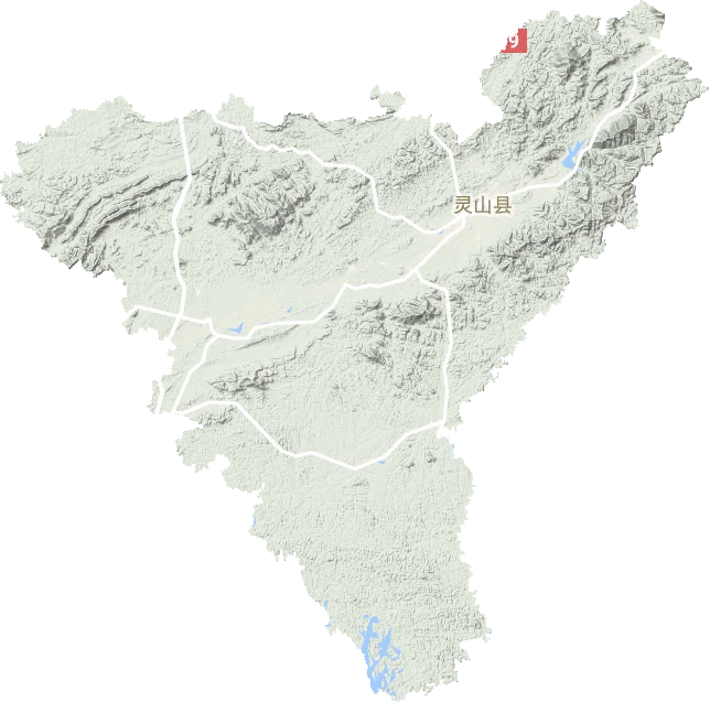灵山县地形地图