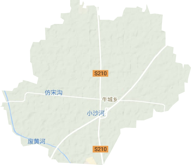 牛城乡地形地图