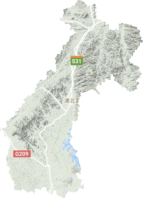 浦北县地形地图