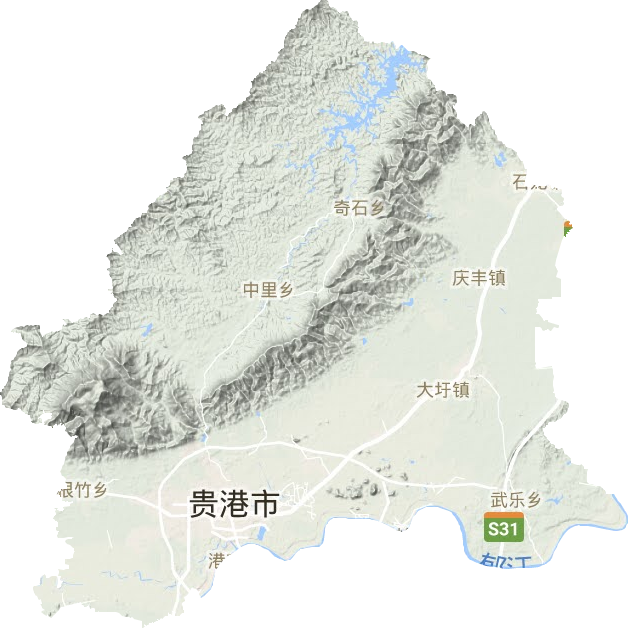 港北区地形地图