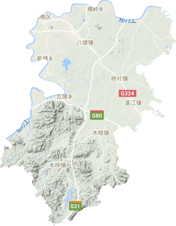 港南区地形地图