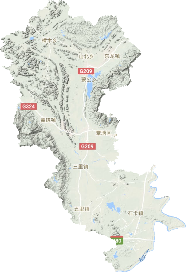 覃塘区地形地图