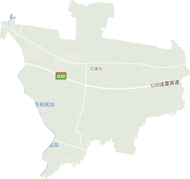 北岭镇地形地图