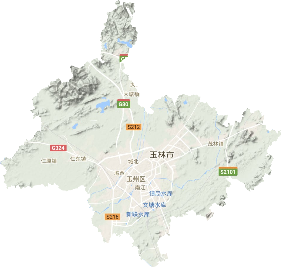 玉州区地形地图