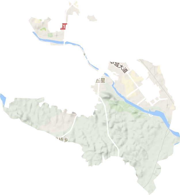 五星街道地形地图