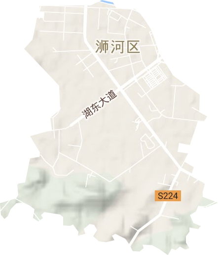 湖东街道地形地图