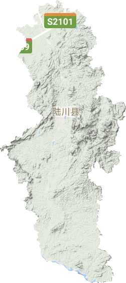 陆川县地形地图