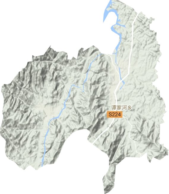 谭家河乡地形地图