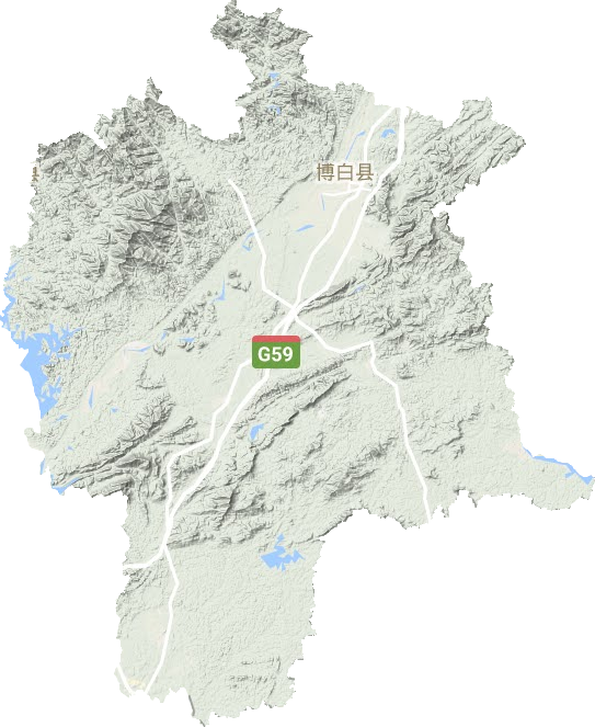博白县地形地图