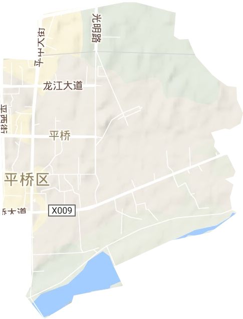 平桥街道地形地图