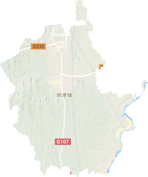明港镇地形地图