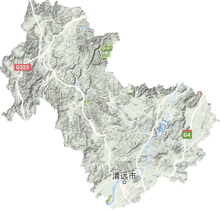 清远市地形地图
