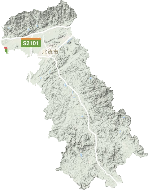 北流市地形地图