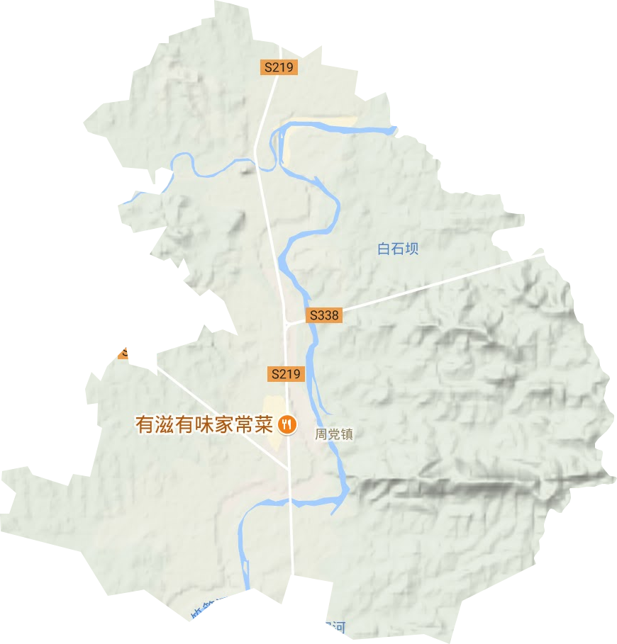 周党镇地形地图