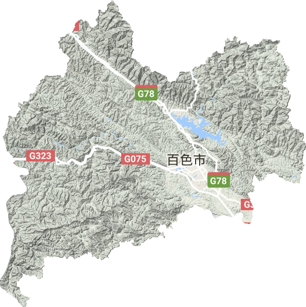 右江区地形地图