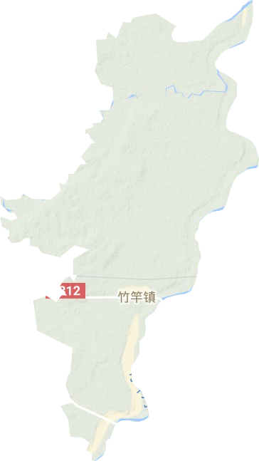 竹竿镇地形地图