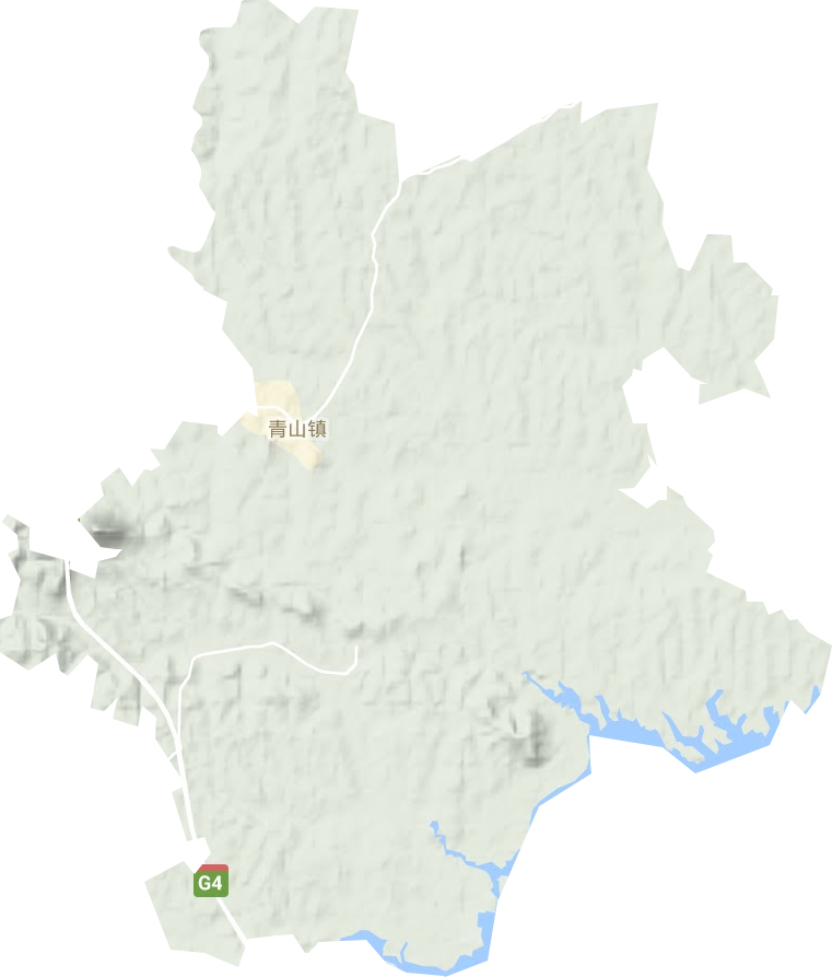 青山镇地形地图