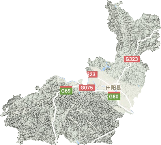 田阳区地形地图
