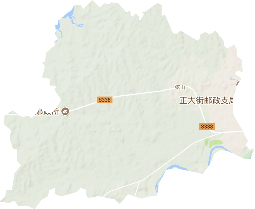 弦山街道地形地图