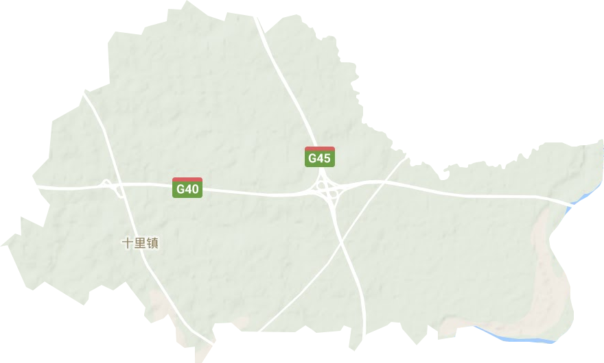十里镇地形地图