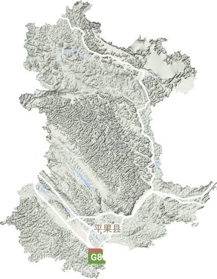平果县地形地图