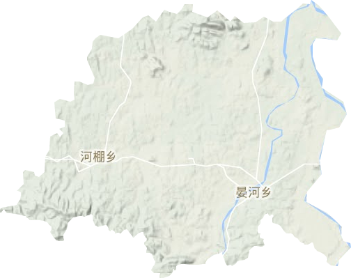 晏河乡地形地图