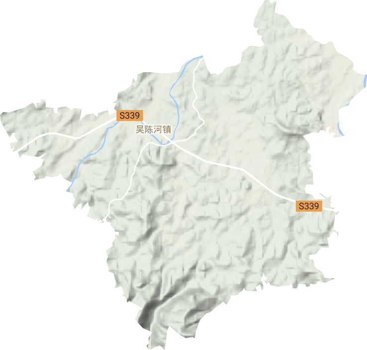 吴陈河镇地形地图